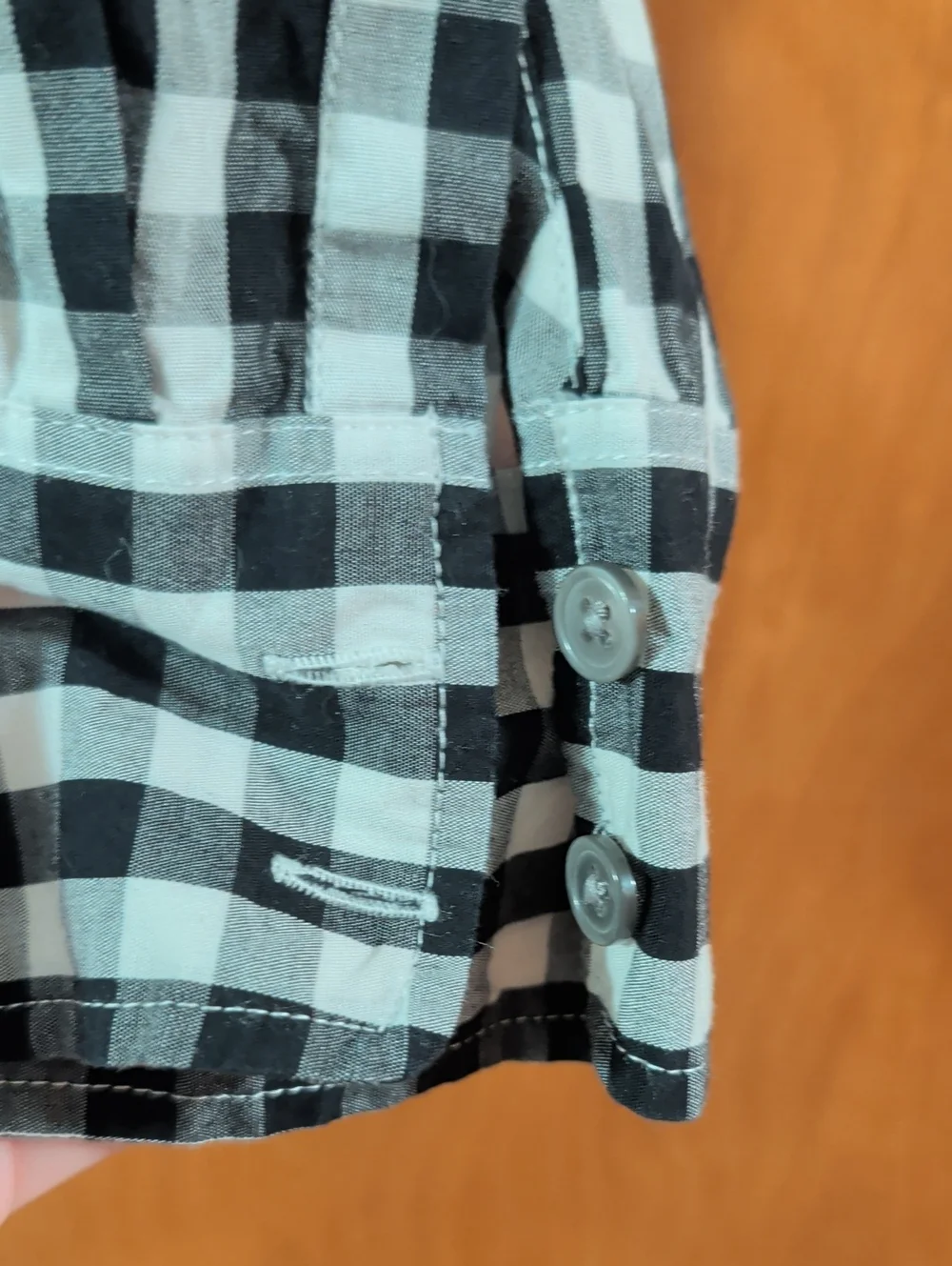 J. Crew Black and White Gingham Button-Down Shirt